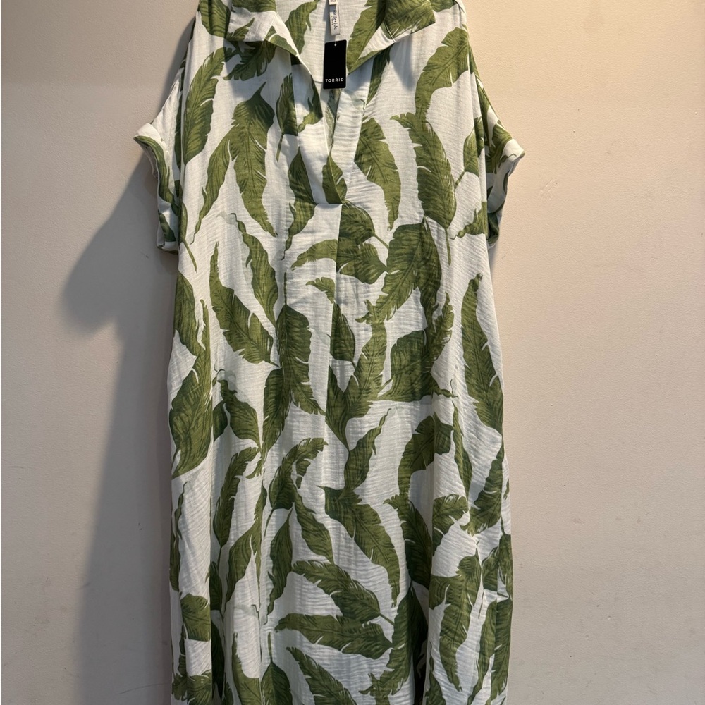 Torrid Belle Isle Green Leaf Print Dress